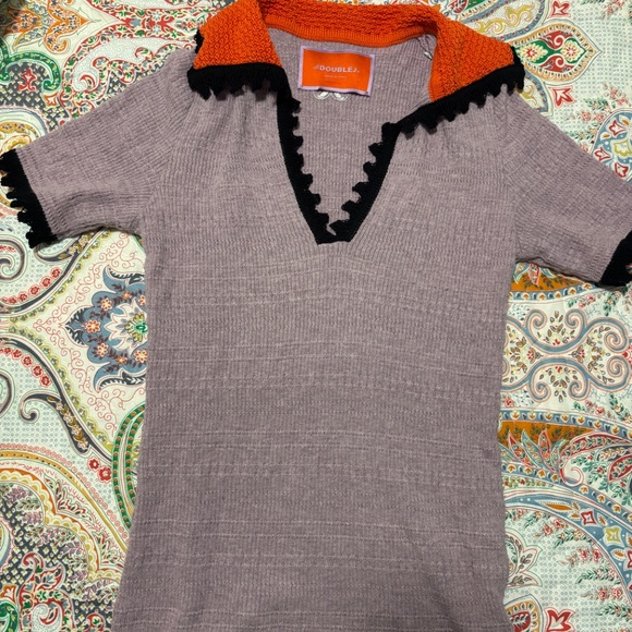 LA DoubleJ Lilac and Orange Knit Top - Picture 4 of 4